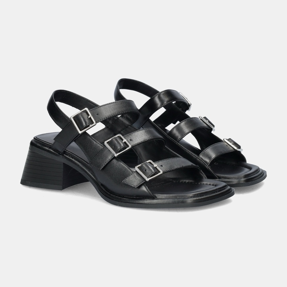 Vagabond Black Strappy Sandals
